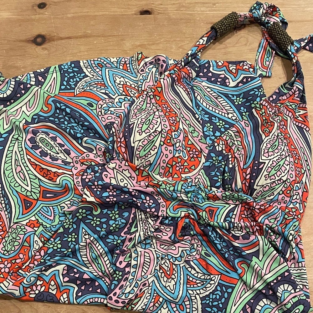 Talia Colorful Beaded Hippie Halter Dress Backless Festival Boho Coachella SM